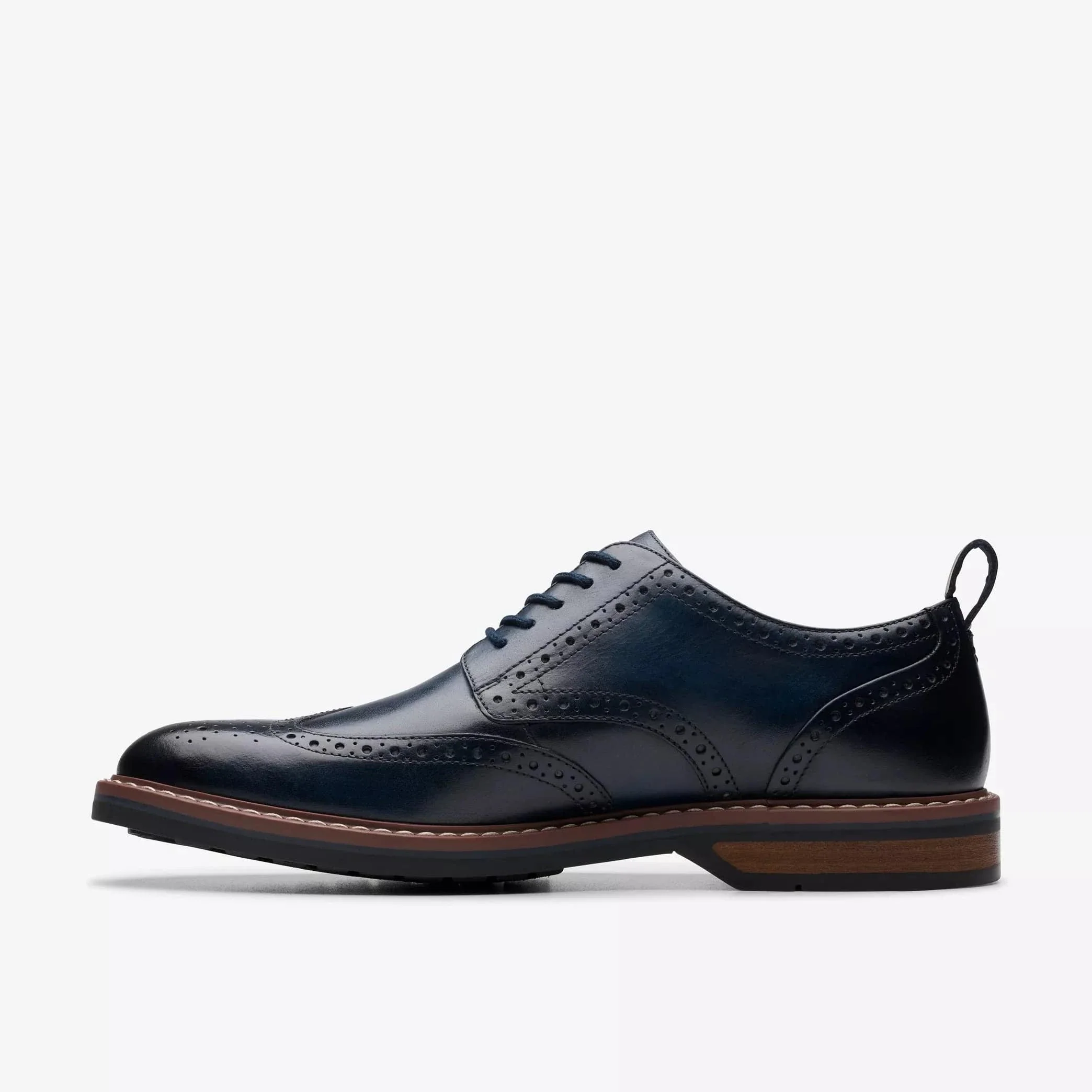 Clarks Men's Aldwin Limit Dress Shoes- Navy Leather - Image 3
