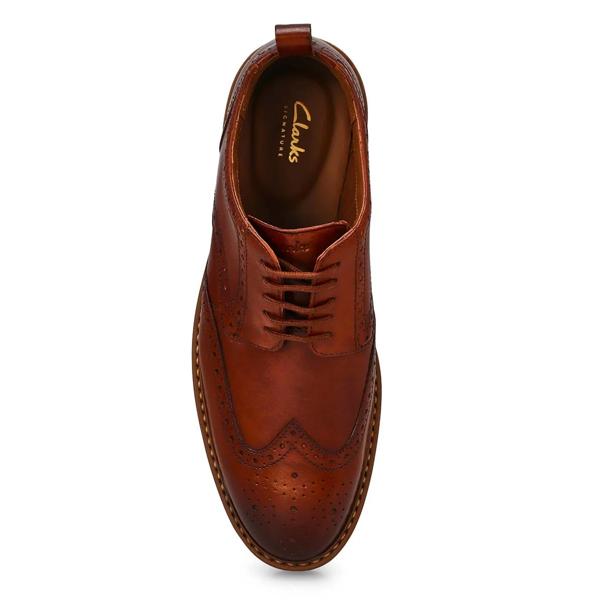 Clarks Men's Aldwin Limit Dress Shoes- Mid Tan Leather - Image 4
