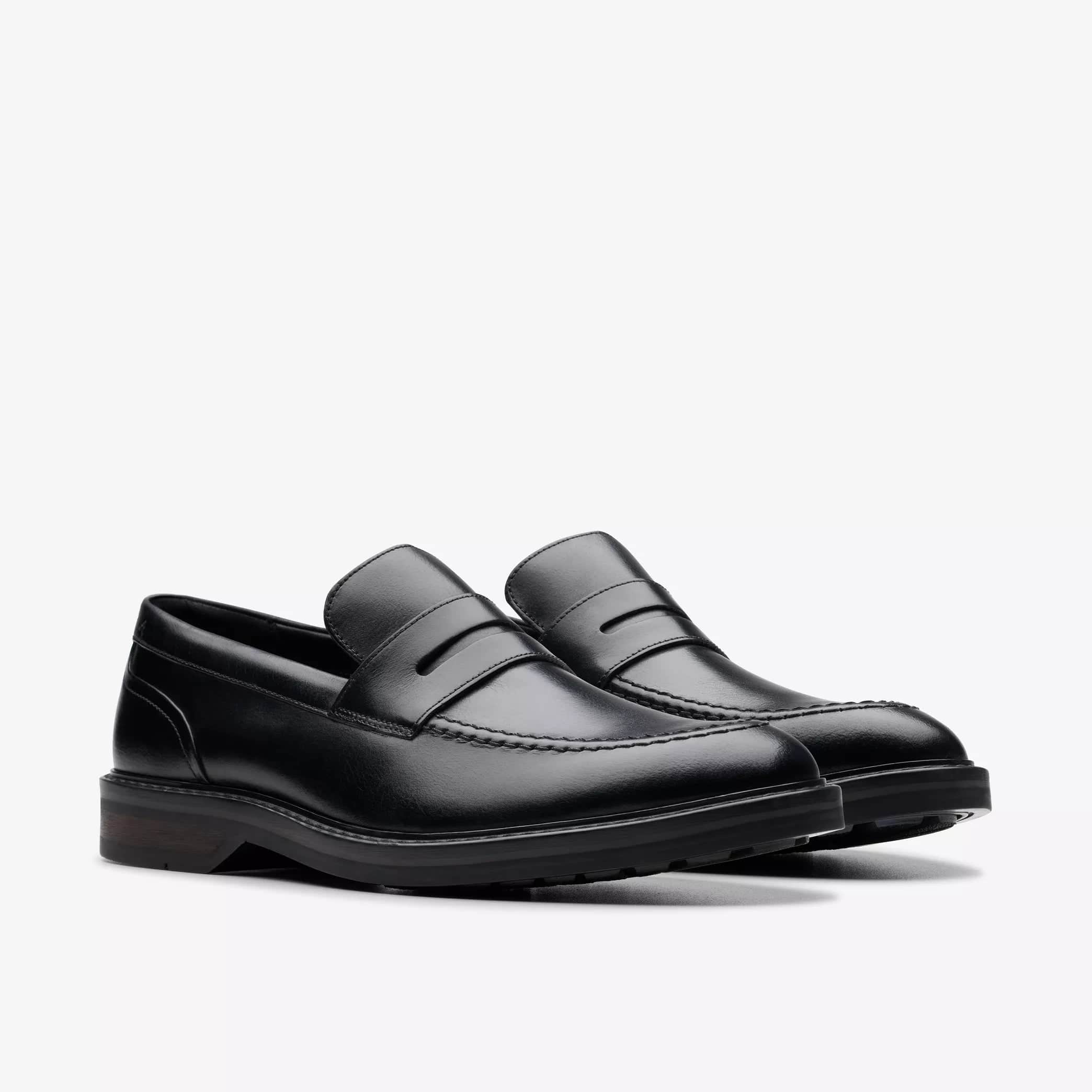 Clarks Men's Aldwin Step Dress Shoes- Black Leather - Image 4