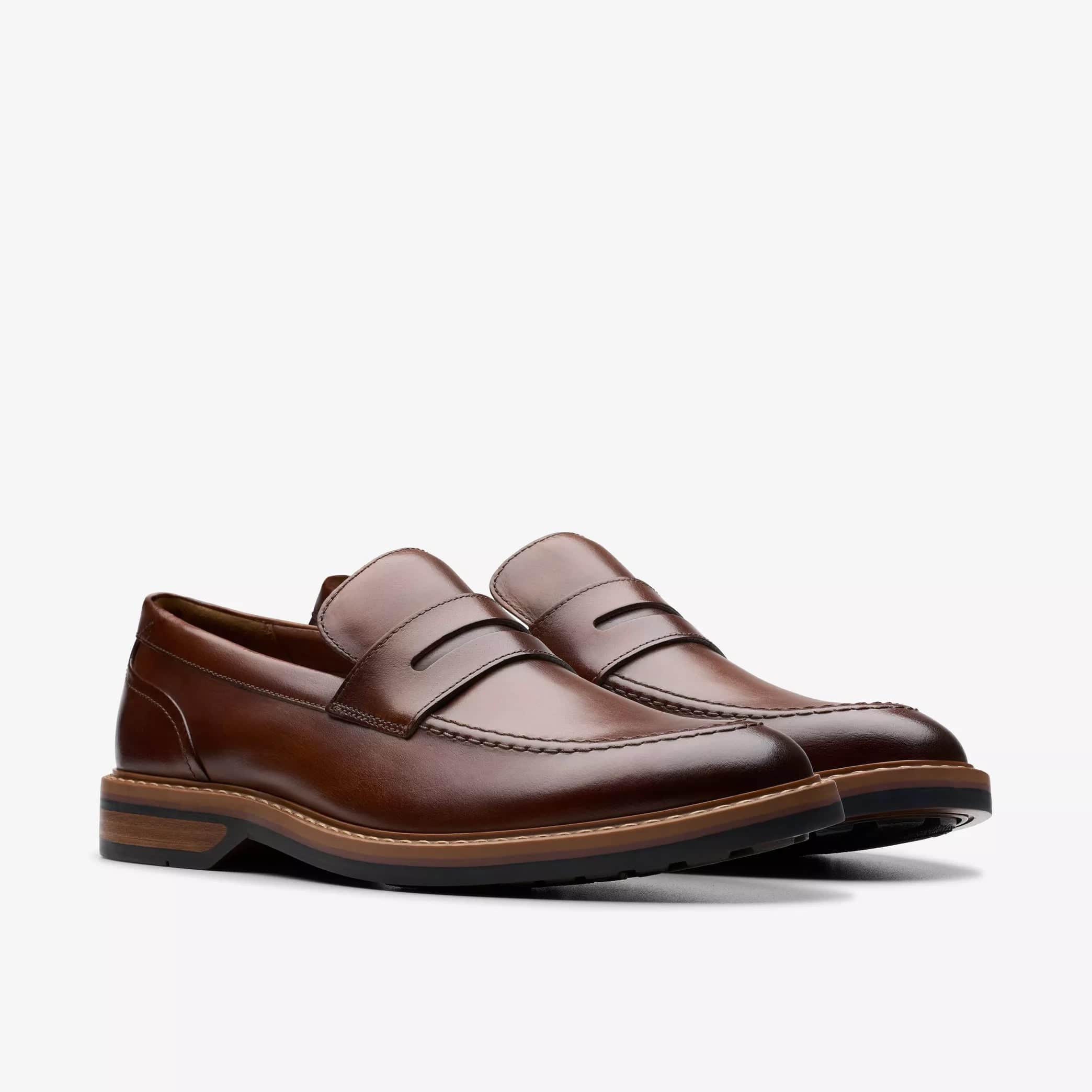 Clarks Men's Aldwin Step Dress Shoes- Mid Tan Leather - Image 3