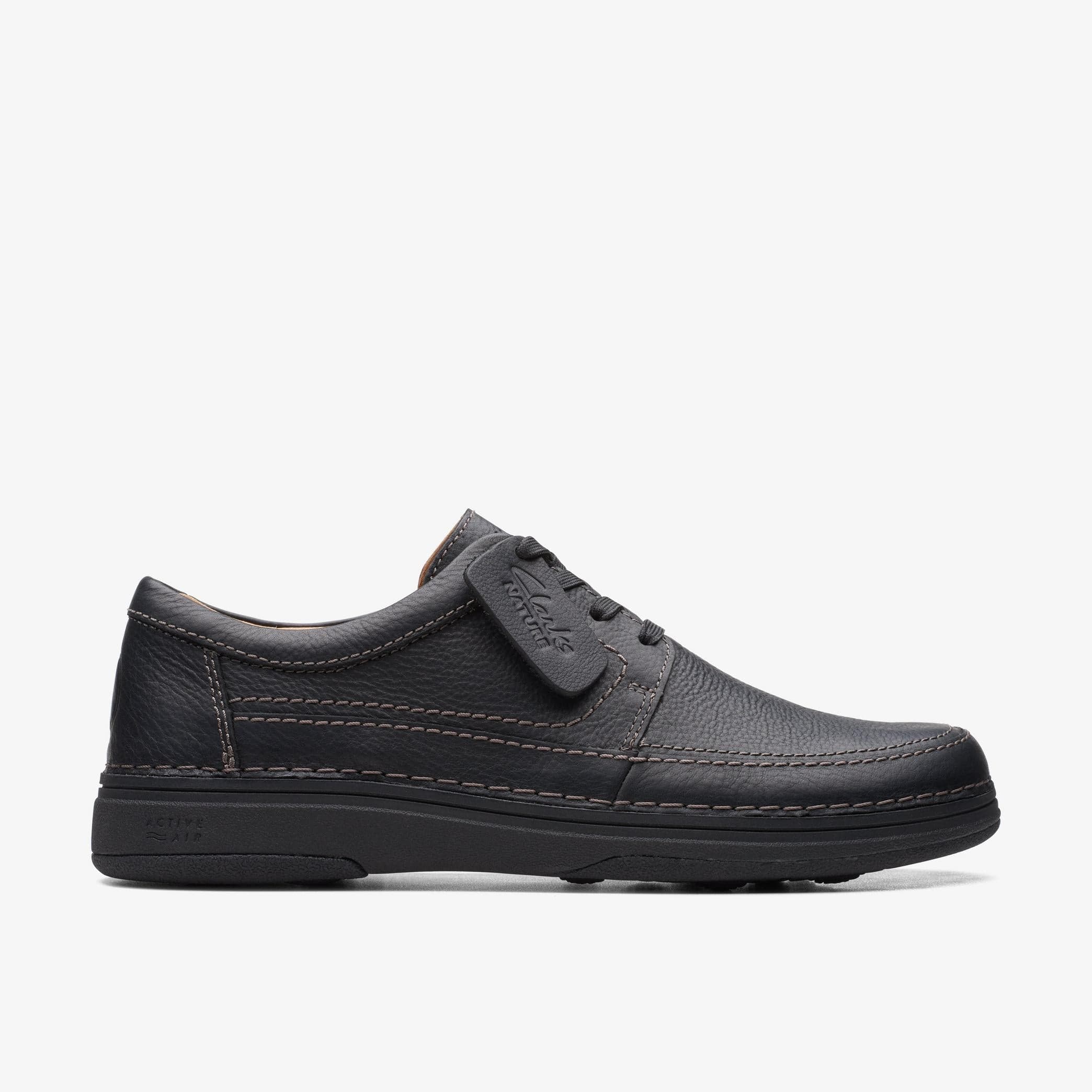 Clarks Men's Nature 5 Lo Lace Up Shoes- Black Leather