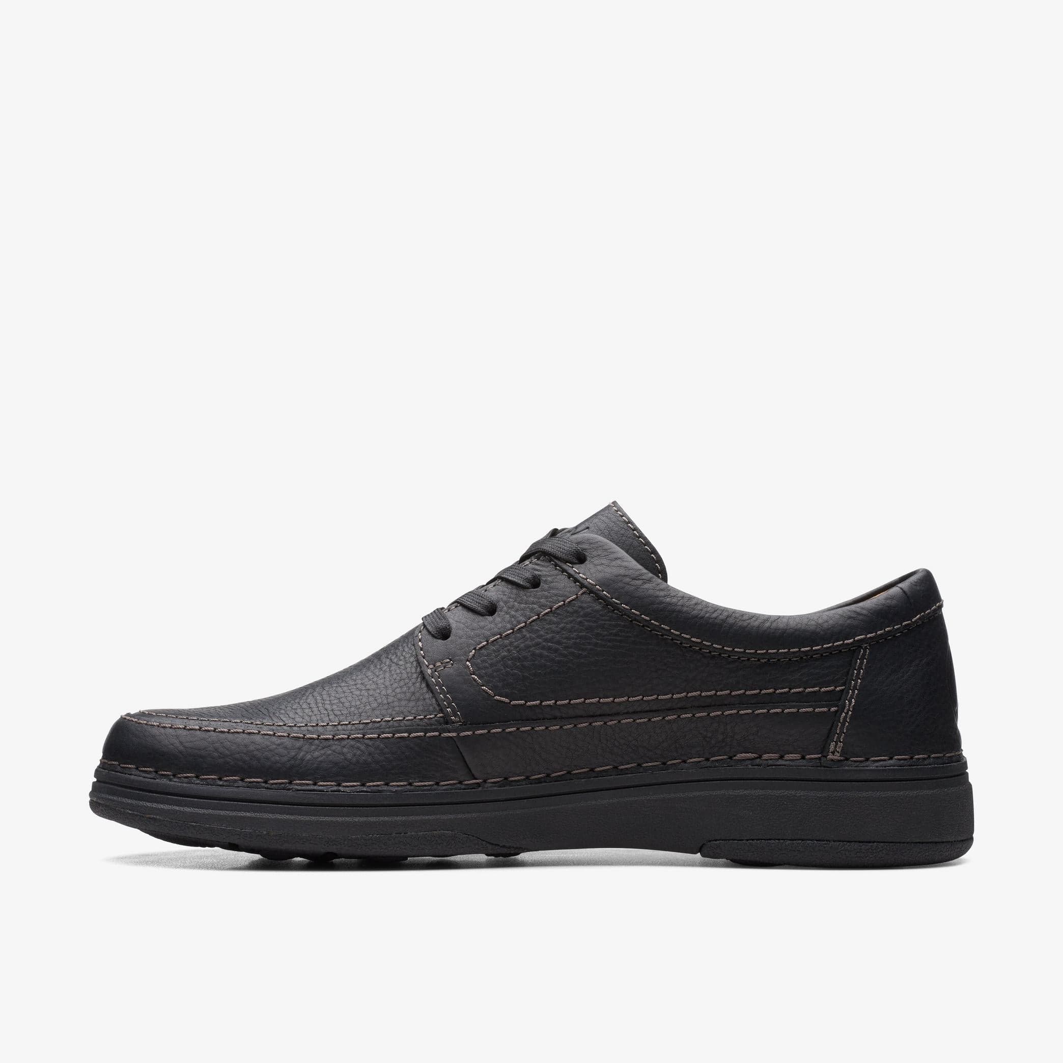 Clarks Men's Nature 5 Lo Lace Up Shoes- Black Leather - Image 2