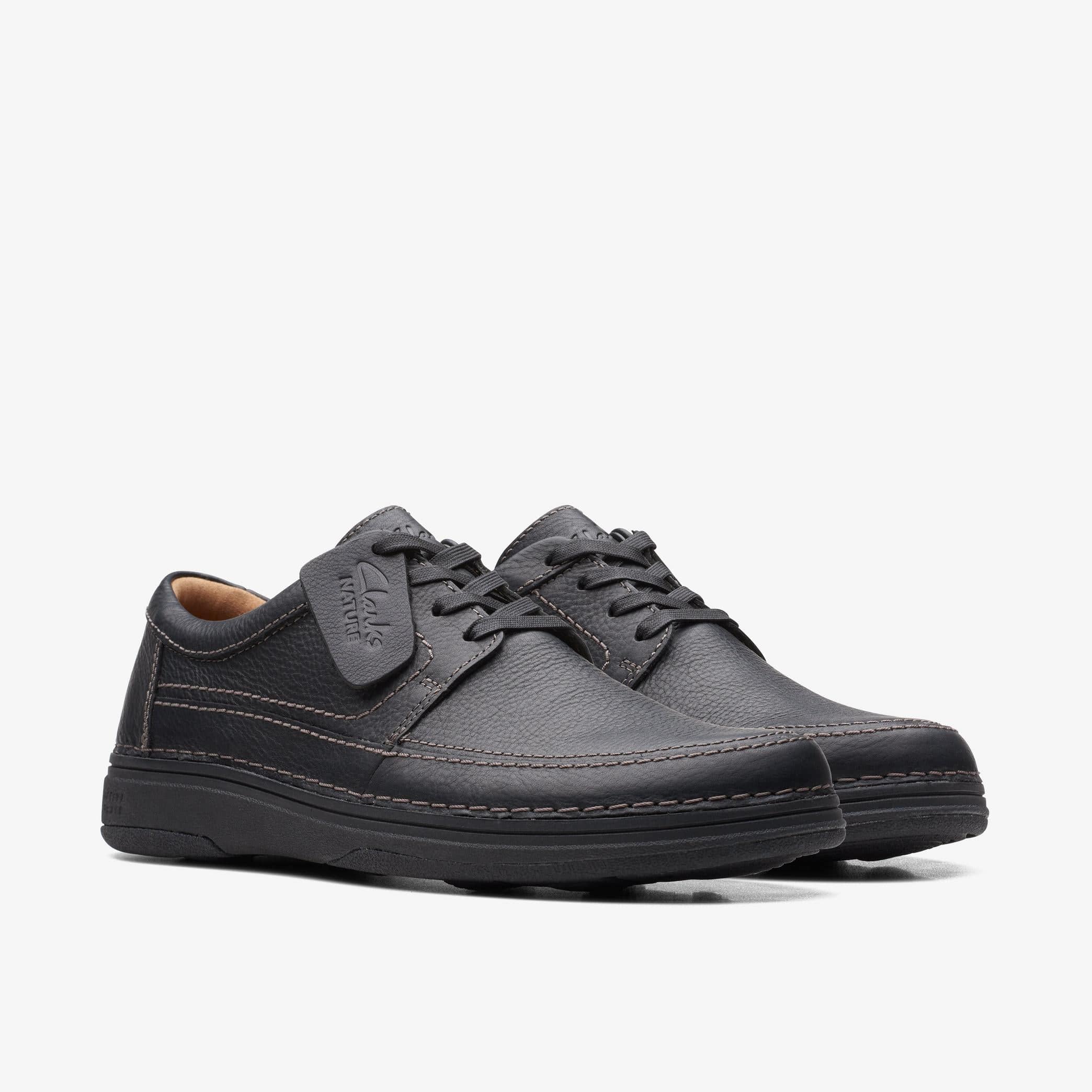 Clarks Men's Nature 5 Lo Lace Up Shoes- Black Leather - Image 3