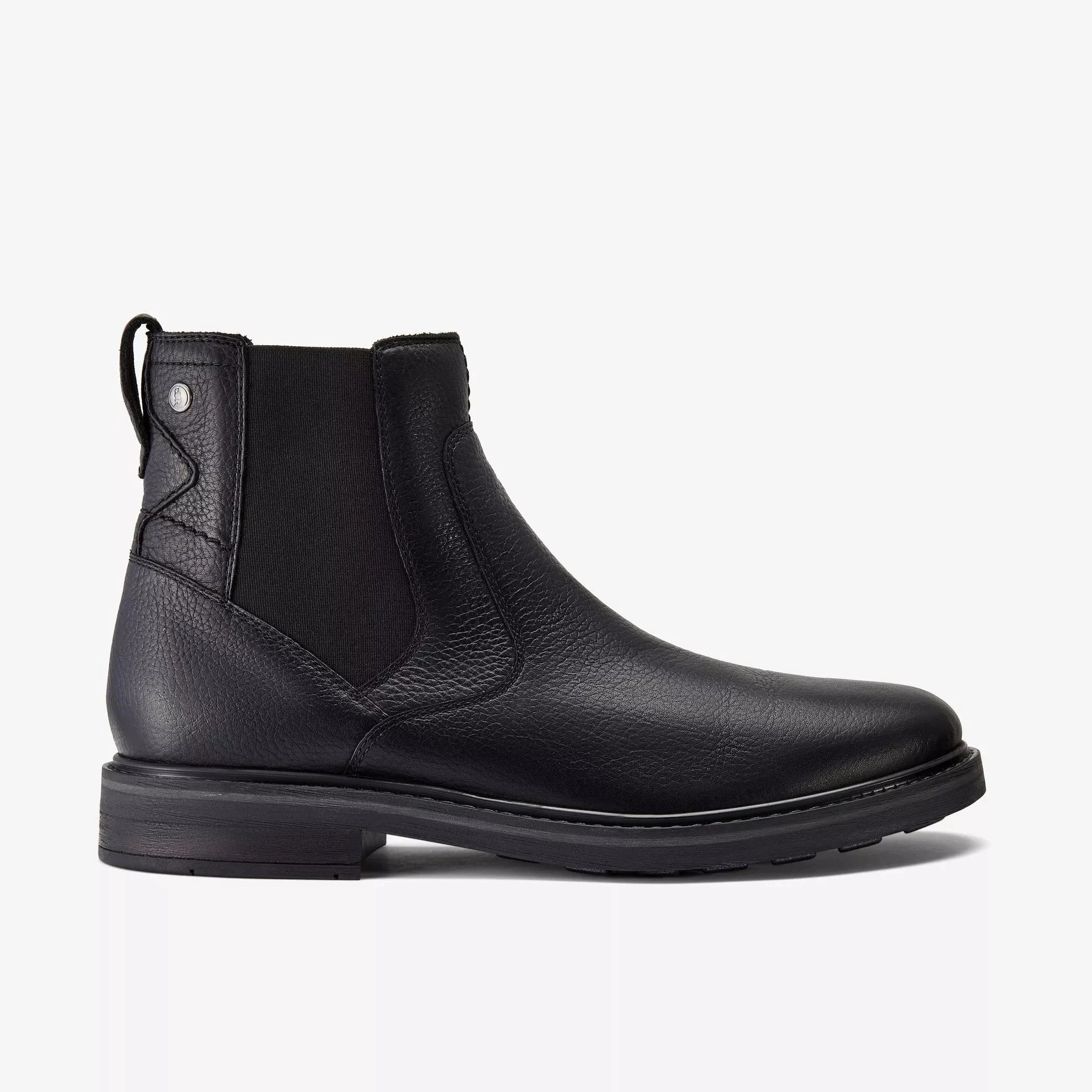 Clarks Men's Newford Easy Waterproof Chelsea Boots- Black Leather