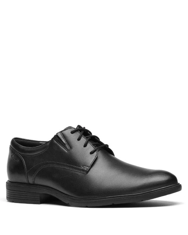 Clarks Men's Steadwell Lace Oxford Dress Shoes- Black Leather - Image 2