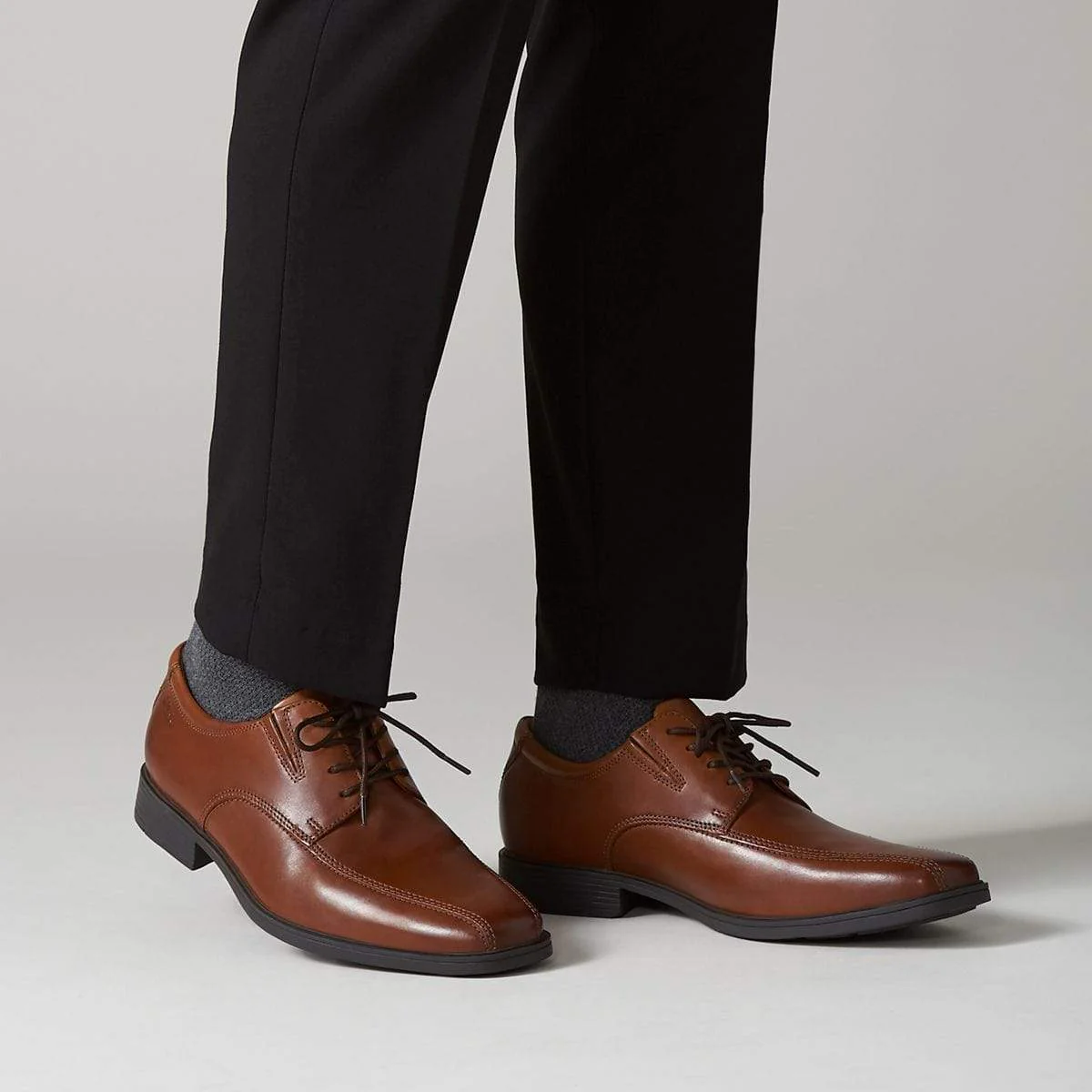 Clarks Men's Tilden Walk Dress Shoes- Dark Tan Leather - Image 8