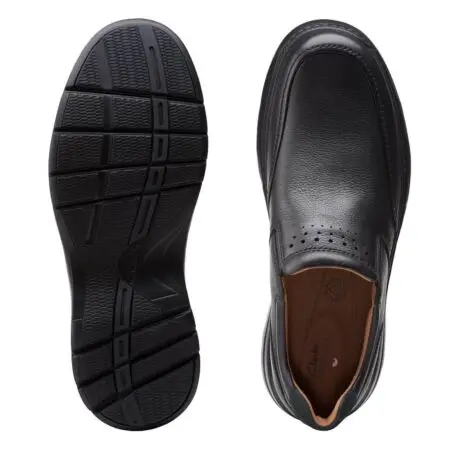 Clarks Men's Un Briley Step Slip On Shoes- Black Leather - Image 6