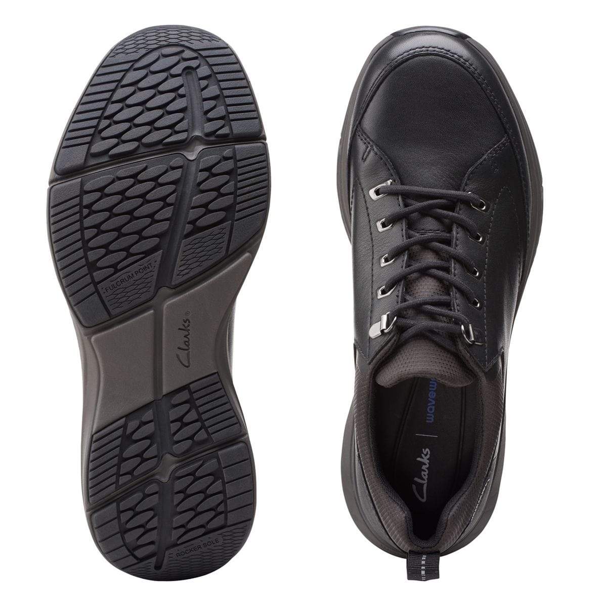 Clarks Men's Wave Vibe 2.0 Sneakers- Black Leather - Image 7