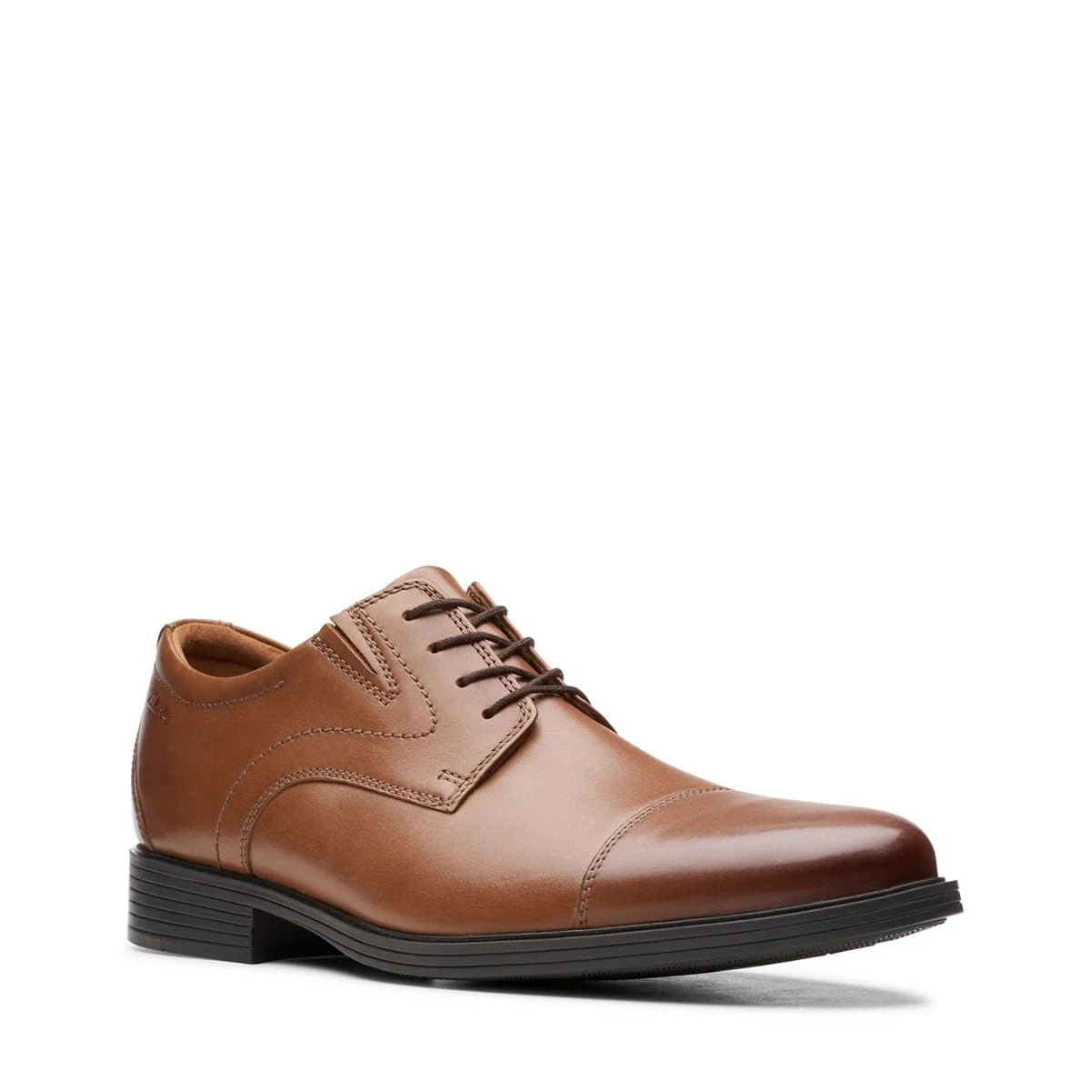 Clarks Men's Whiddon Cap Dress Shoes- Dark Tan Leather - Image 2