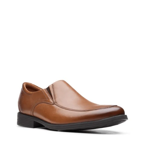 Clarks Men's Whiddon Step Loafers- Dark Tan Leather - Image 2