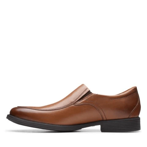 Clarks Men's Whiddon Step Loafers- Dark Tan Leather - Image 5
