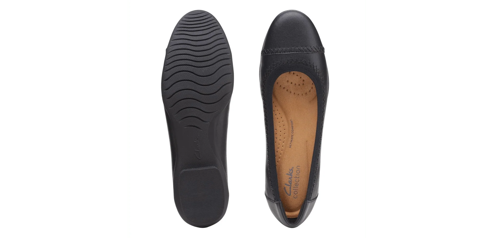 Clarks Women's Sara Bay Ballet Flats- Black Leather - Image 5
