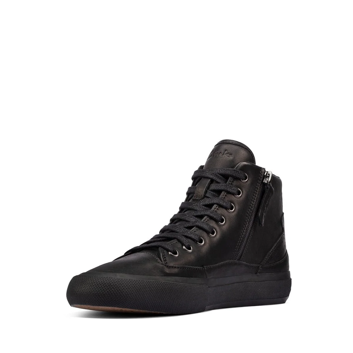 Clarks Women's Acely Zip Hi Sneakers- Black Leather - Image 6