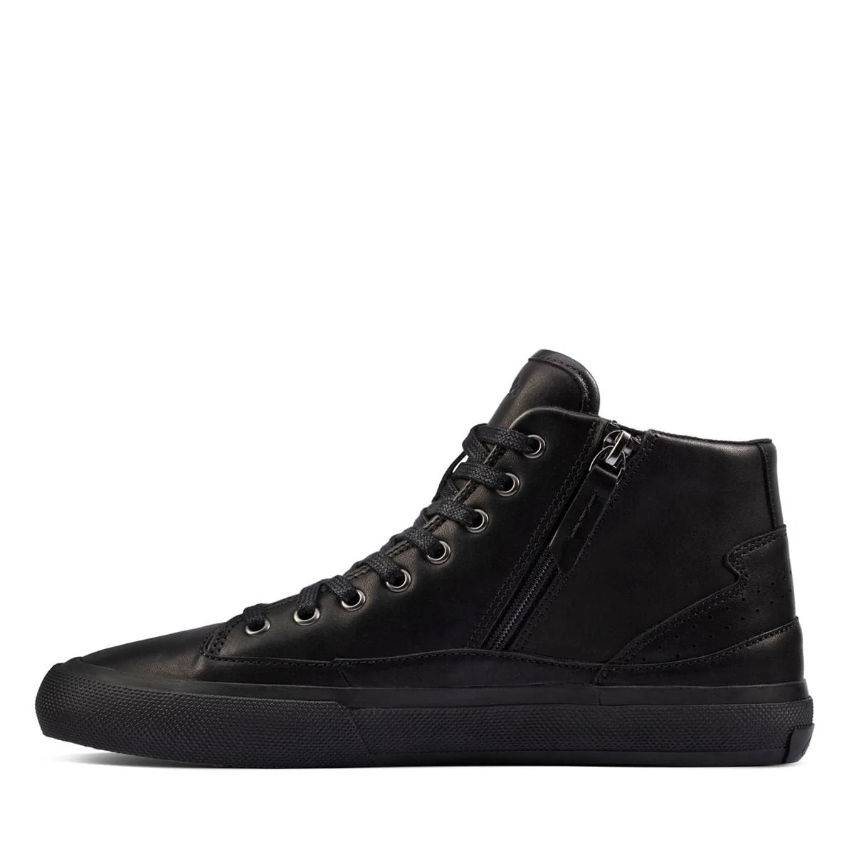 Clarks Women's Acely Zip Hi Sneakers- Black Leather - Image 8