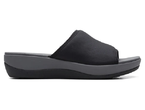 Clarks Women's Arla Nora Slide Sandals - Black Fabric