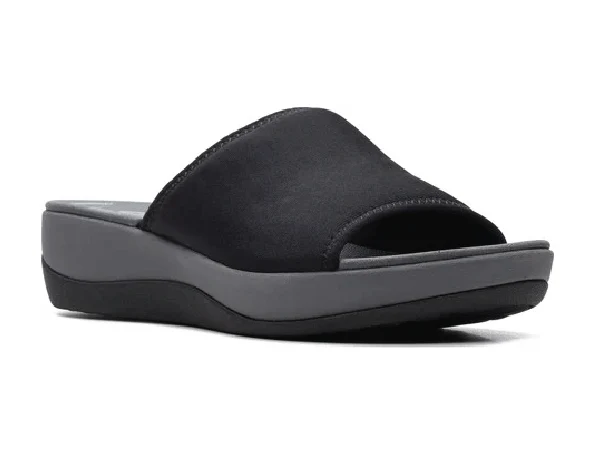 Clarks Women's Arla Nora Slide Sandals - Black Fabric - Image 6