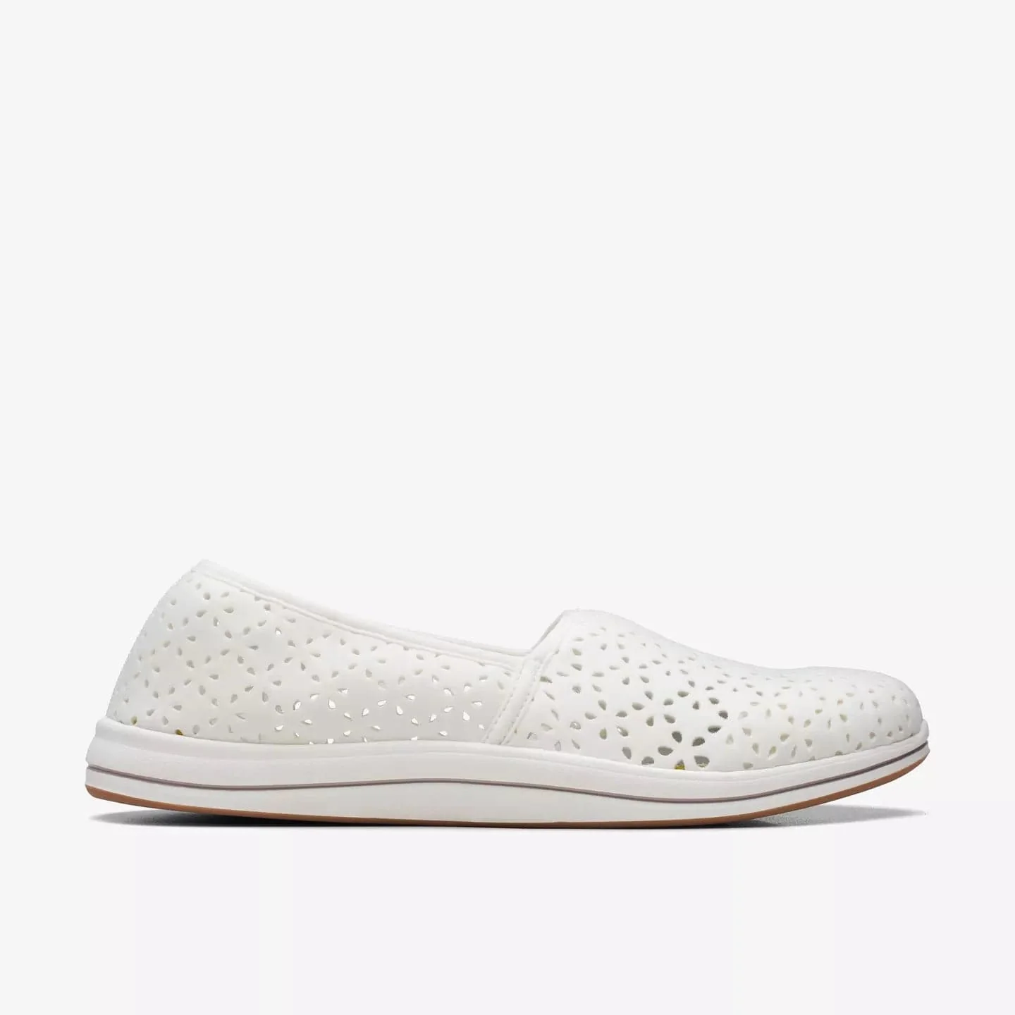 Clarks Women's Breeze Emily Slip Ons- White