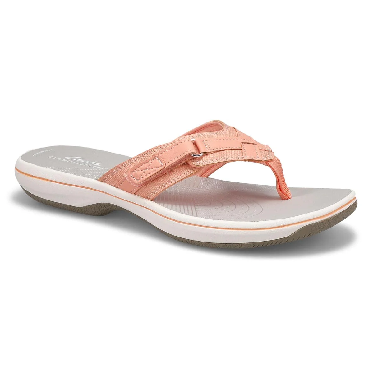 Clarks Women's Breeze Sea Flips- Peach - Image 2