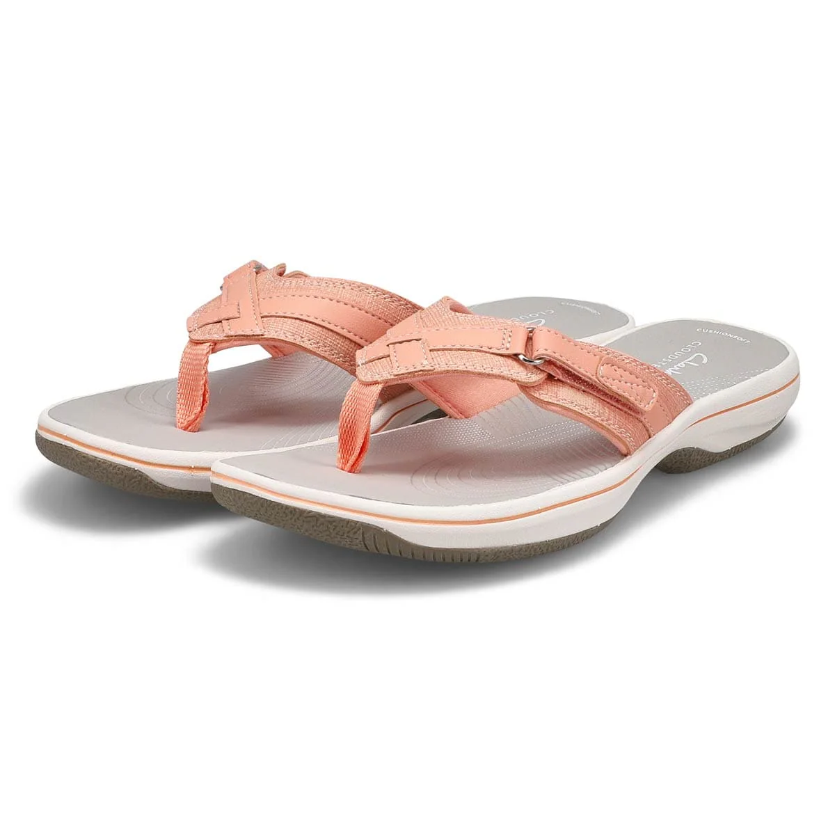 Clarks Women's Breeze Sea Flips- Peach - Image 4