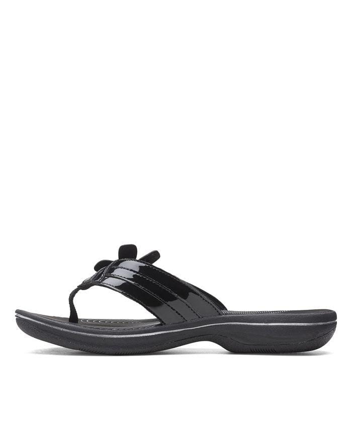 Clarks Women's Brinkley Flora Flips- Black Patent - Image 3