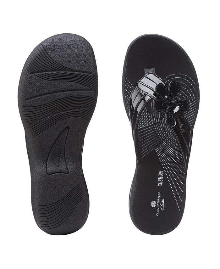Clarks Women's Brinkley Flora Flips- Black Patent - Image 4