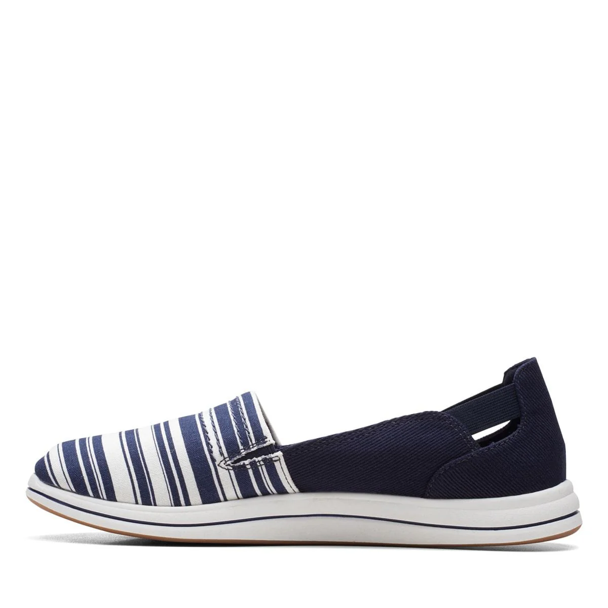Clarks Women's Breeze Step Slip Ons- Navy/ White - Image 5