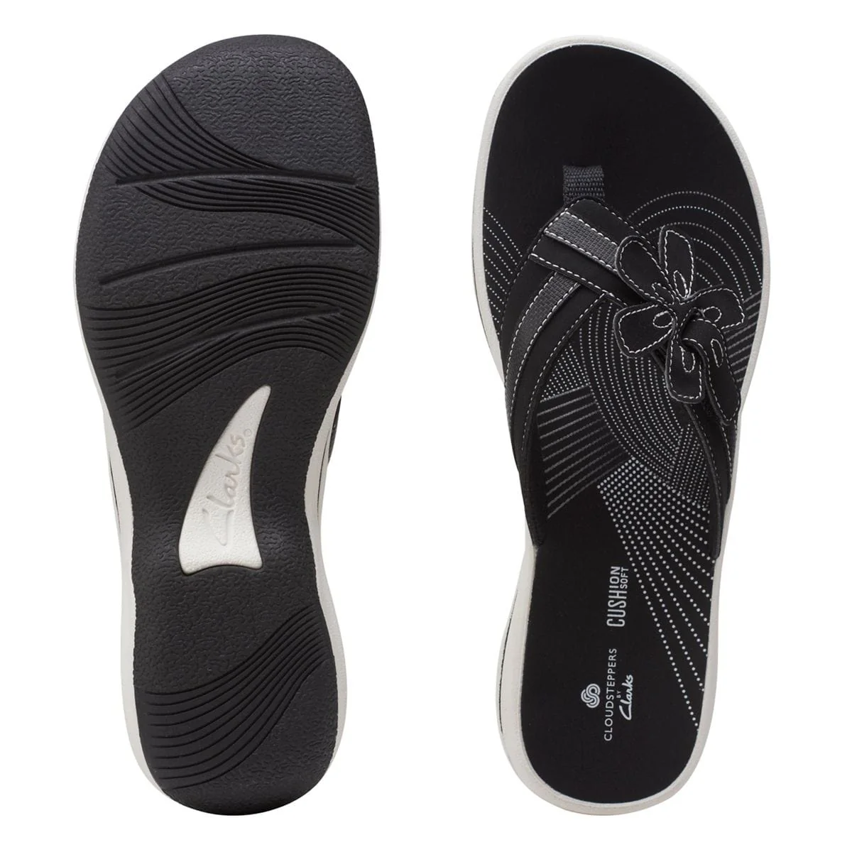 Clarks Women's Brinkley Flora Flips- Black - Image 3