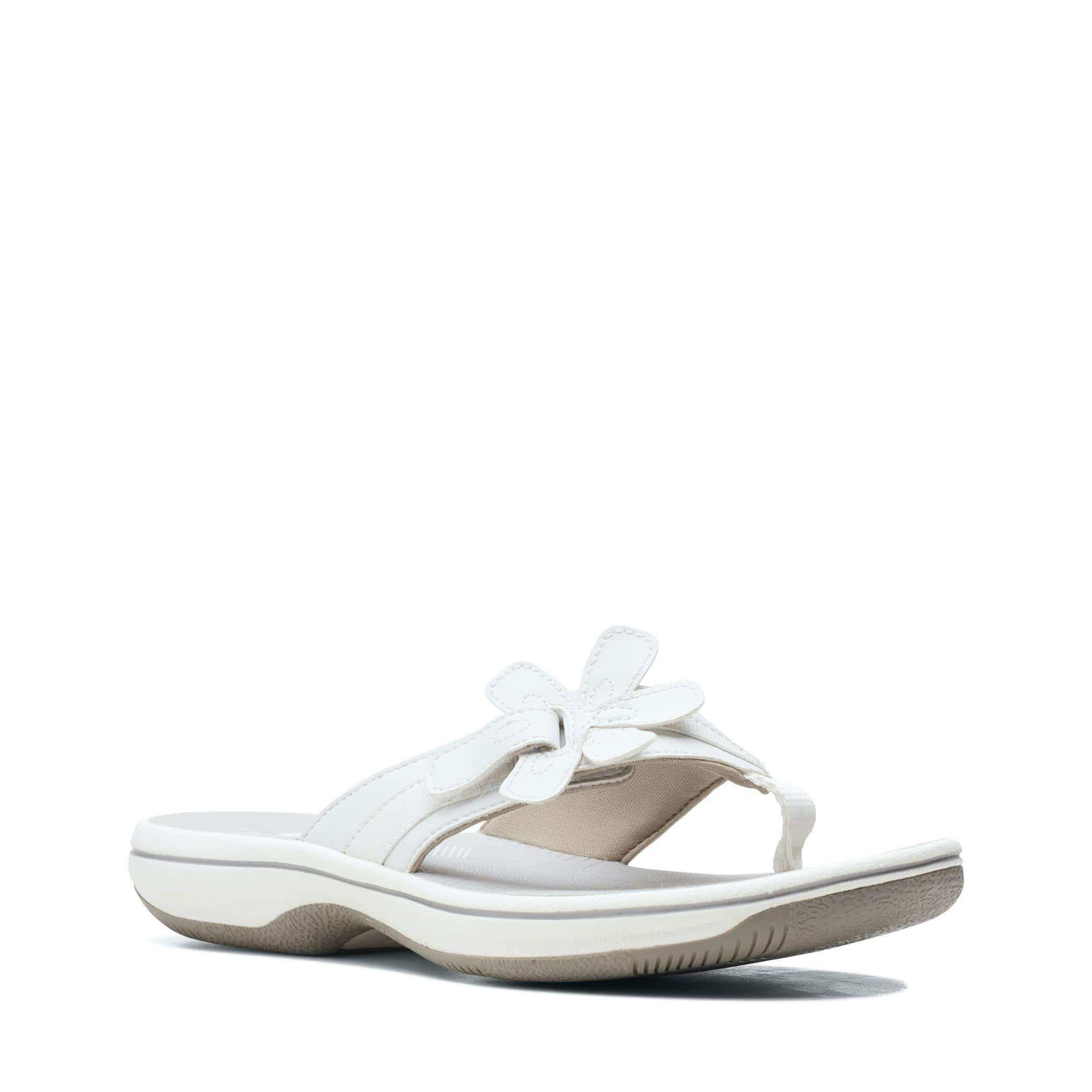 Clarks Women's Brinkley Flora Flips- White - Image 2