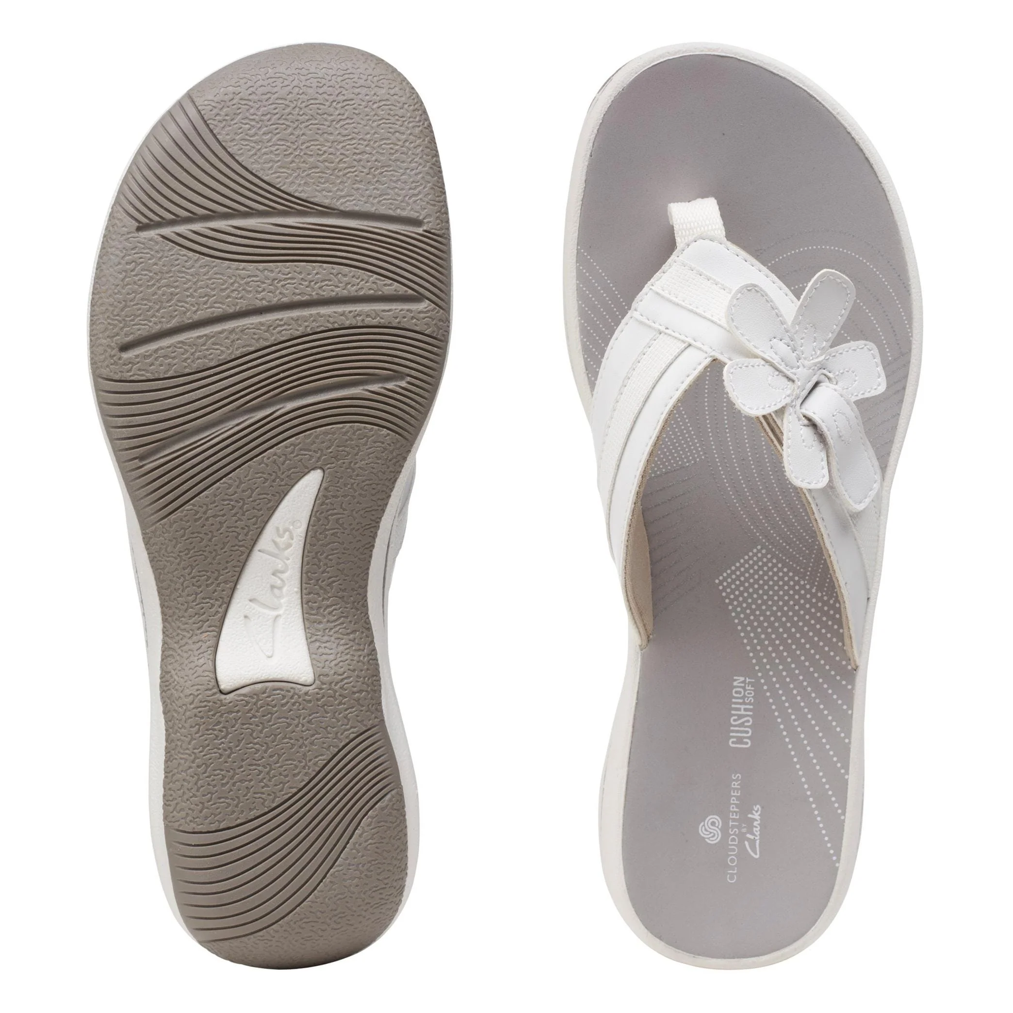 Clarks Women's Brinkley Flora Flips- White - Image 7