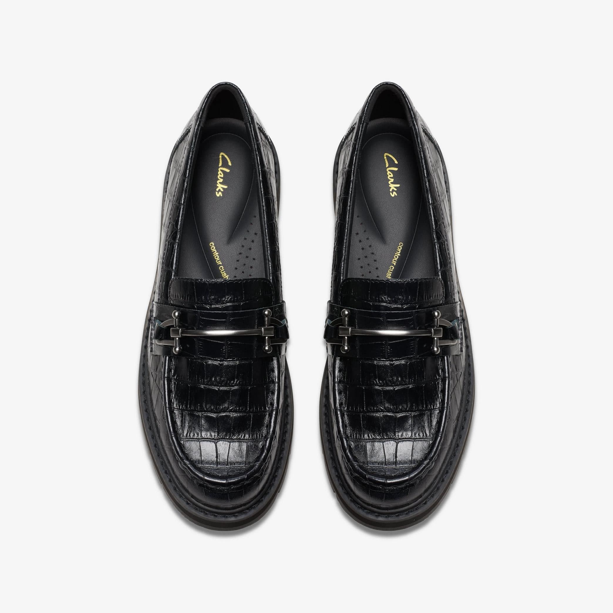 Clarks Women's Orianna Bit Loafers- Black Crocodile - Image 6