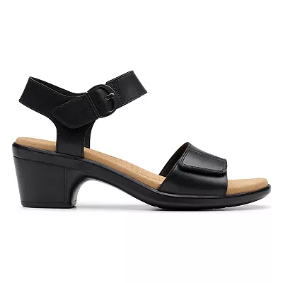 Clarks Women's Emily 2 Amanda Heels- Black Leather