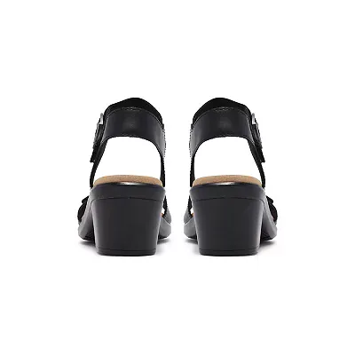 Clarks Women's Emily 2 Amanda Heels- Black Leather - Image 3