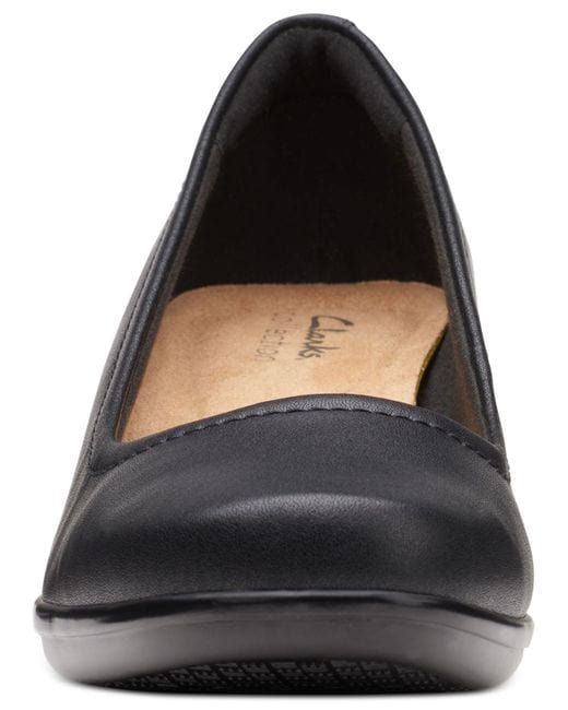 Clarks Women's Emily Belle Pumps- Black Leather - Image 3