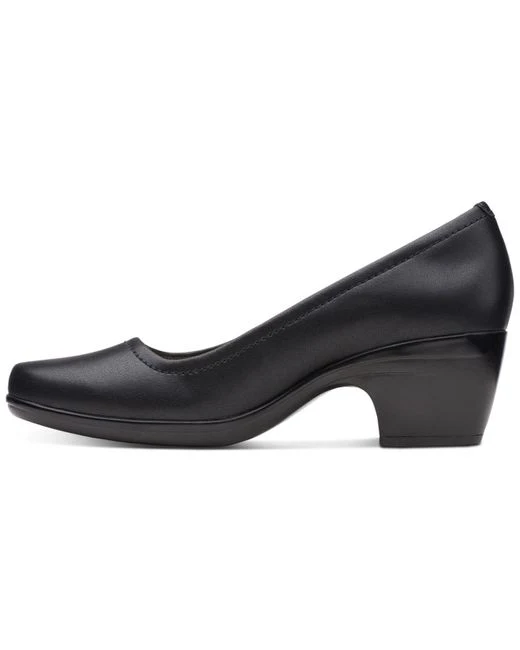Clarks Women's Emily Belle Pumps- Black Leather - Image 6