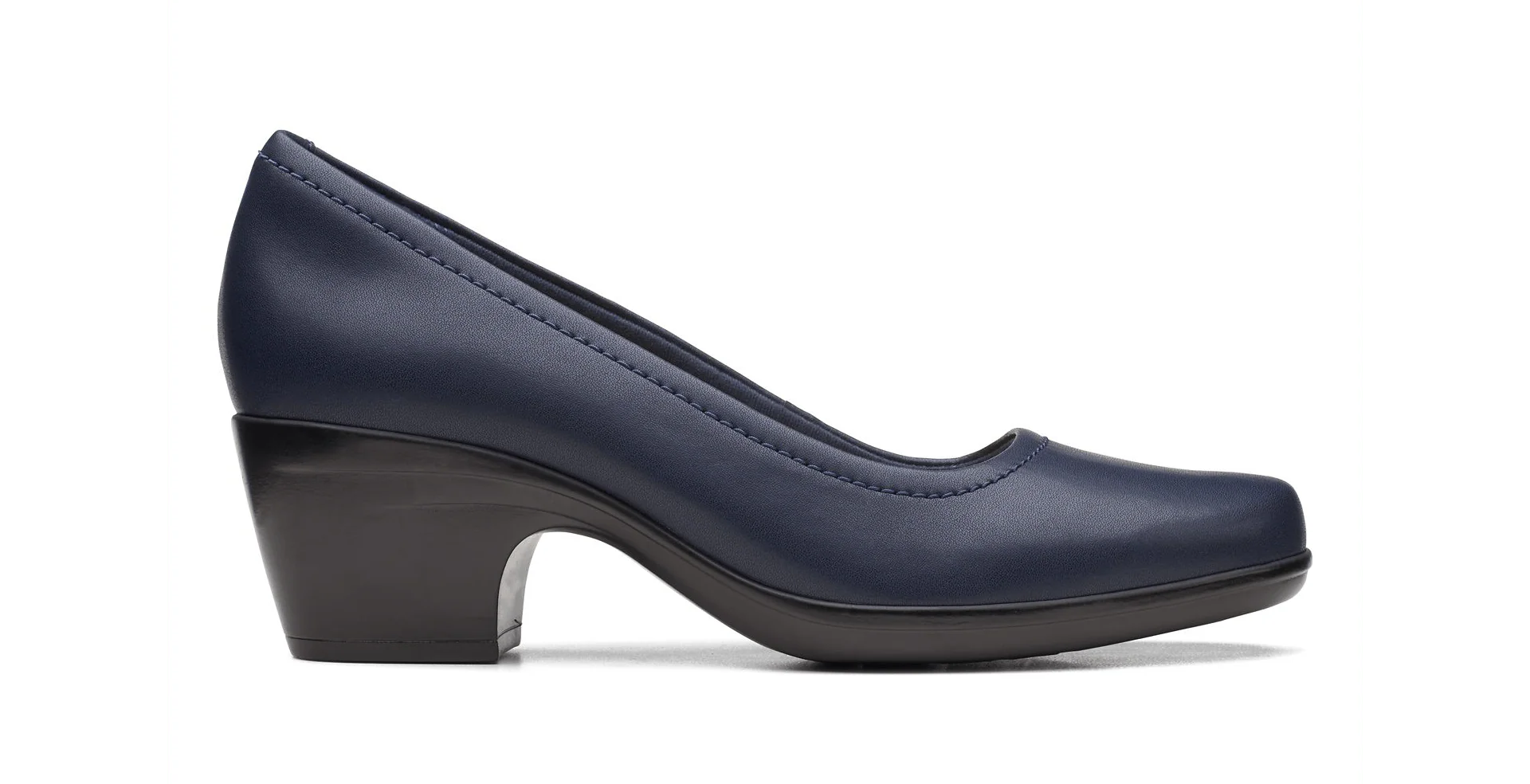 Clarks Women's Emily Belle Pumps- Navy Leather - Image 4