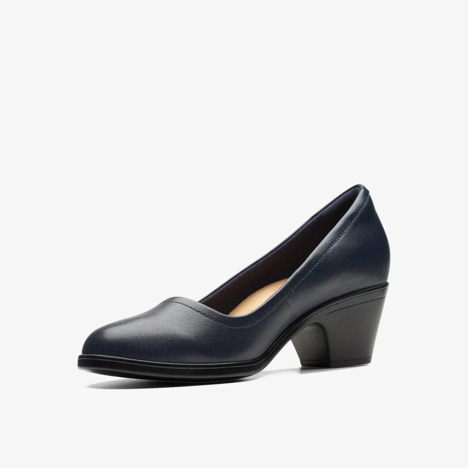 Clarks Women's Emily 2 Ruby Pumps- Navy Leather - Image 4