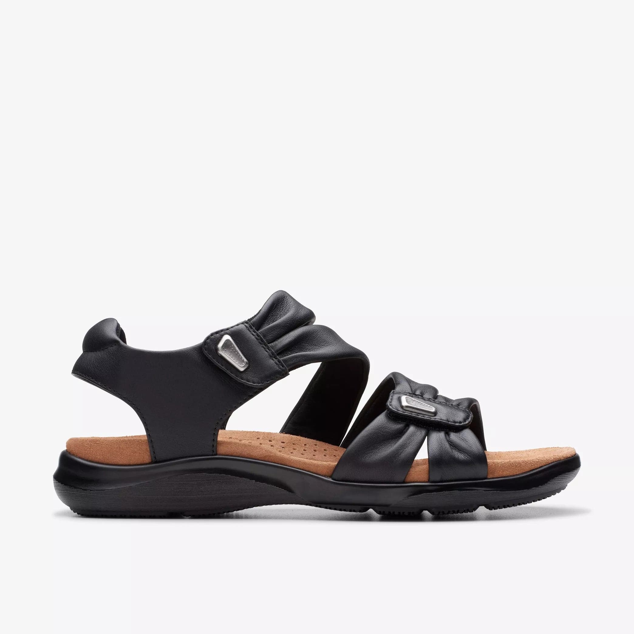 Clarks Women's Kitly Ave Sandals- Black Leather