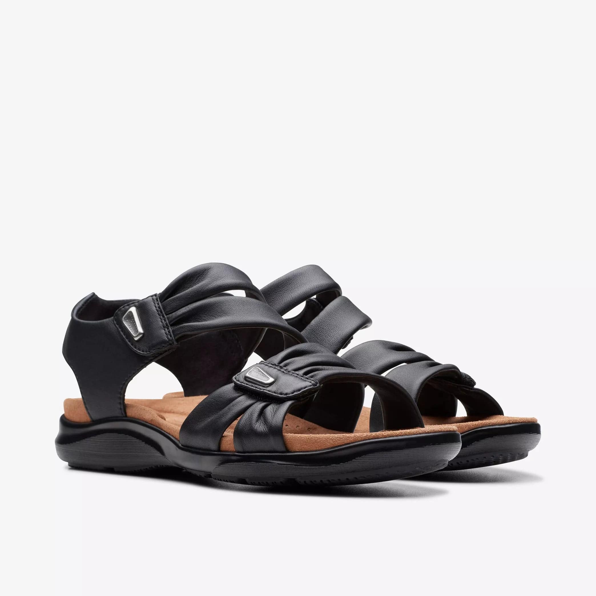 Clarks Women's Kitly Ave Sandals- Black Leather - Image 4