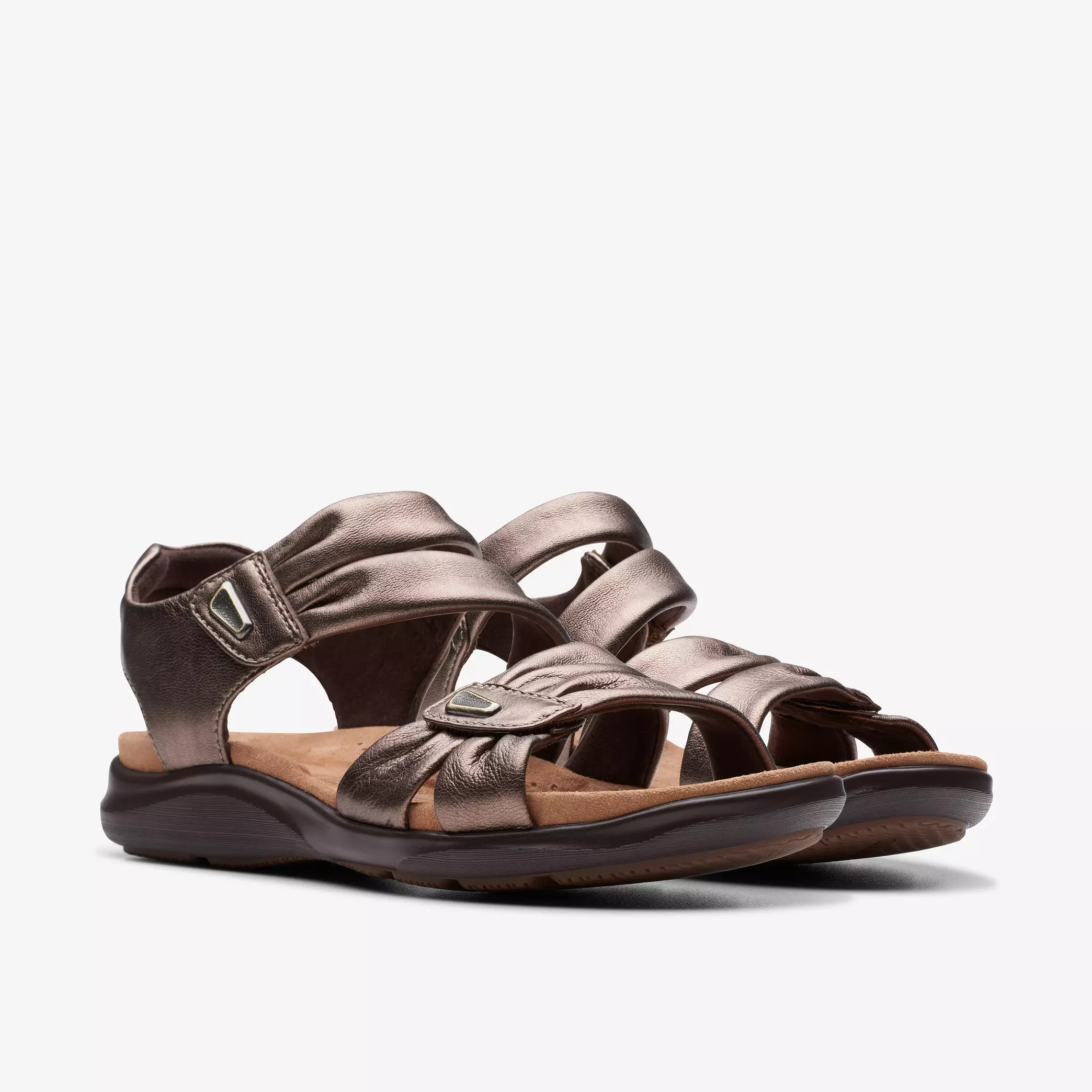 Clarks Women's Kitly Ave Sandals- Bronze Leather - Image 4