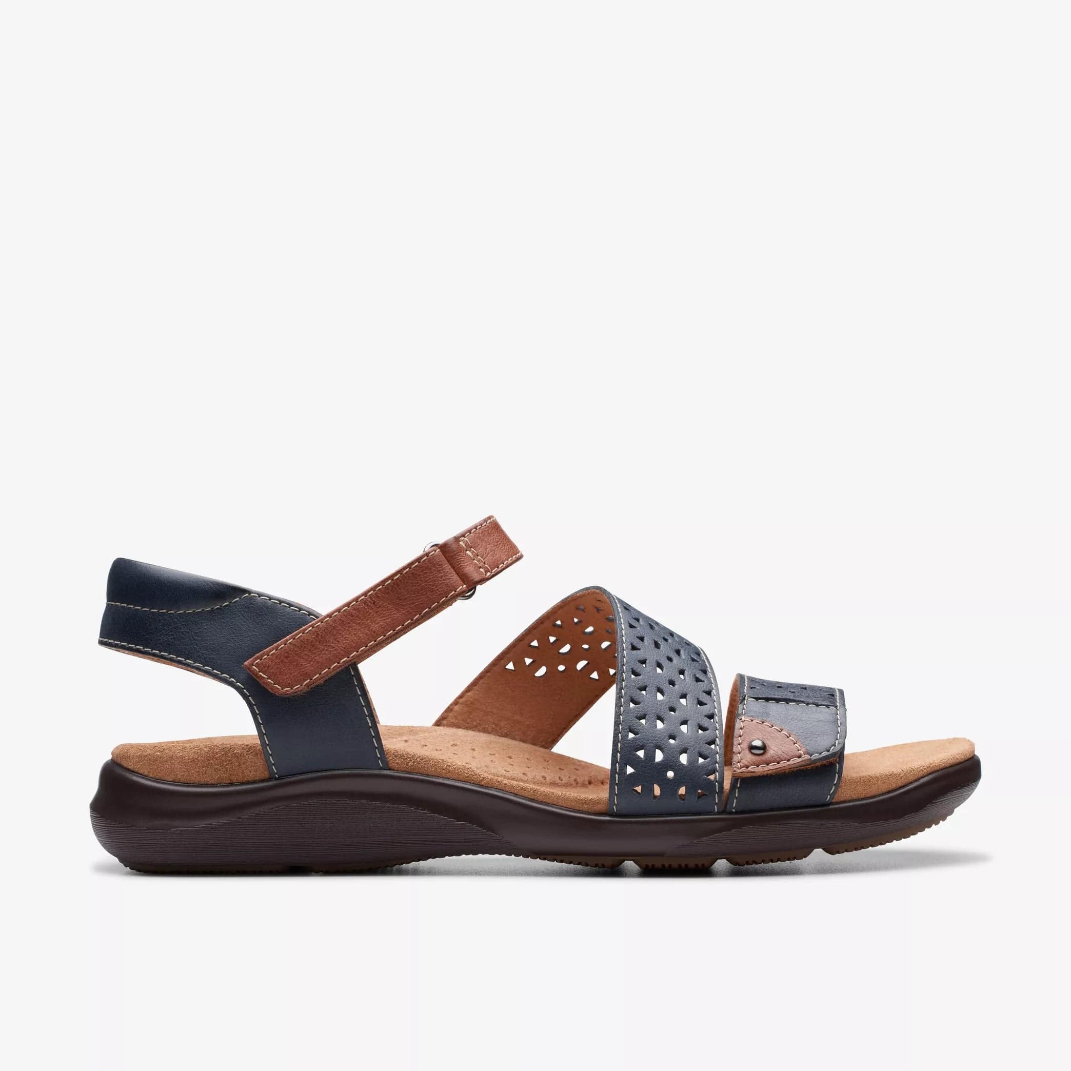 Clarks Women's Kitly Way Sandals- Navy Leather