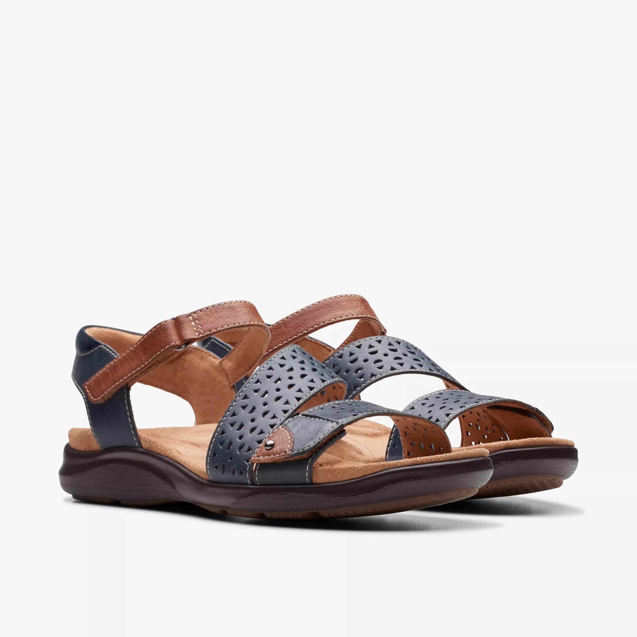 Clarks Women's Kitly Way Sandals- Navy Leather - Image 4