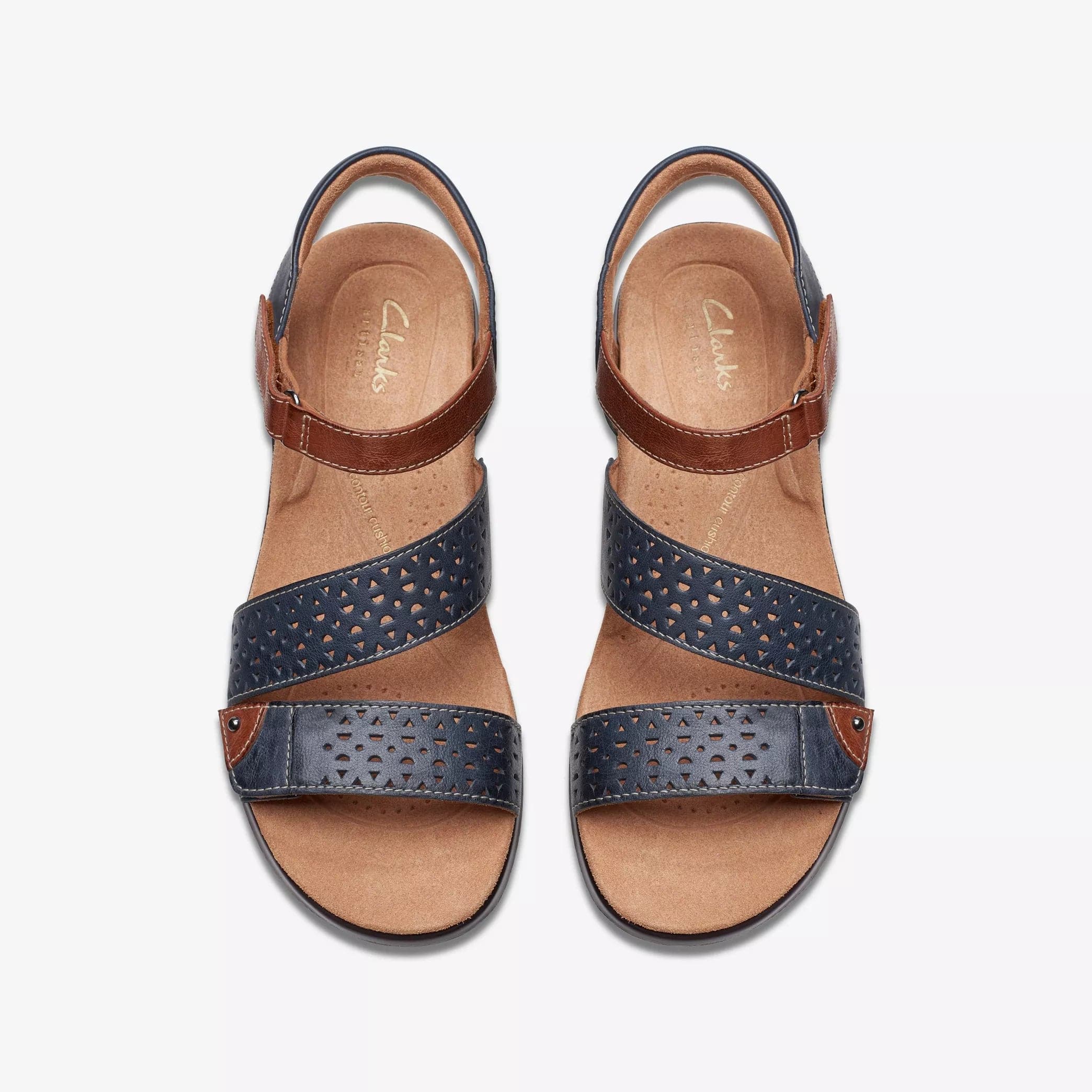 Clarks Women's Kitly Way Sandals- Navy Leather - Image 5