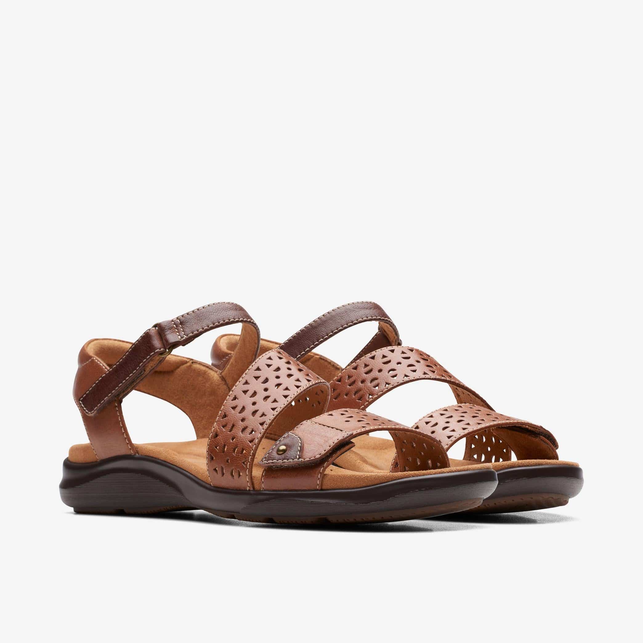 Clarks Women's Kitly Way Sandals- Tan Leather - Image 4