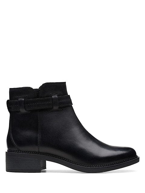 Clarks Women's Maye Ease Boots- Black Leather