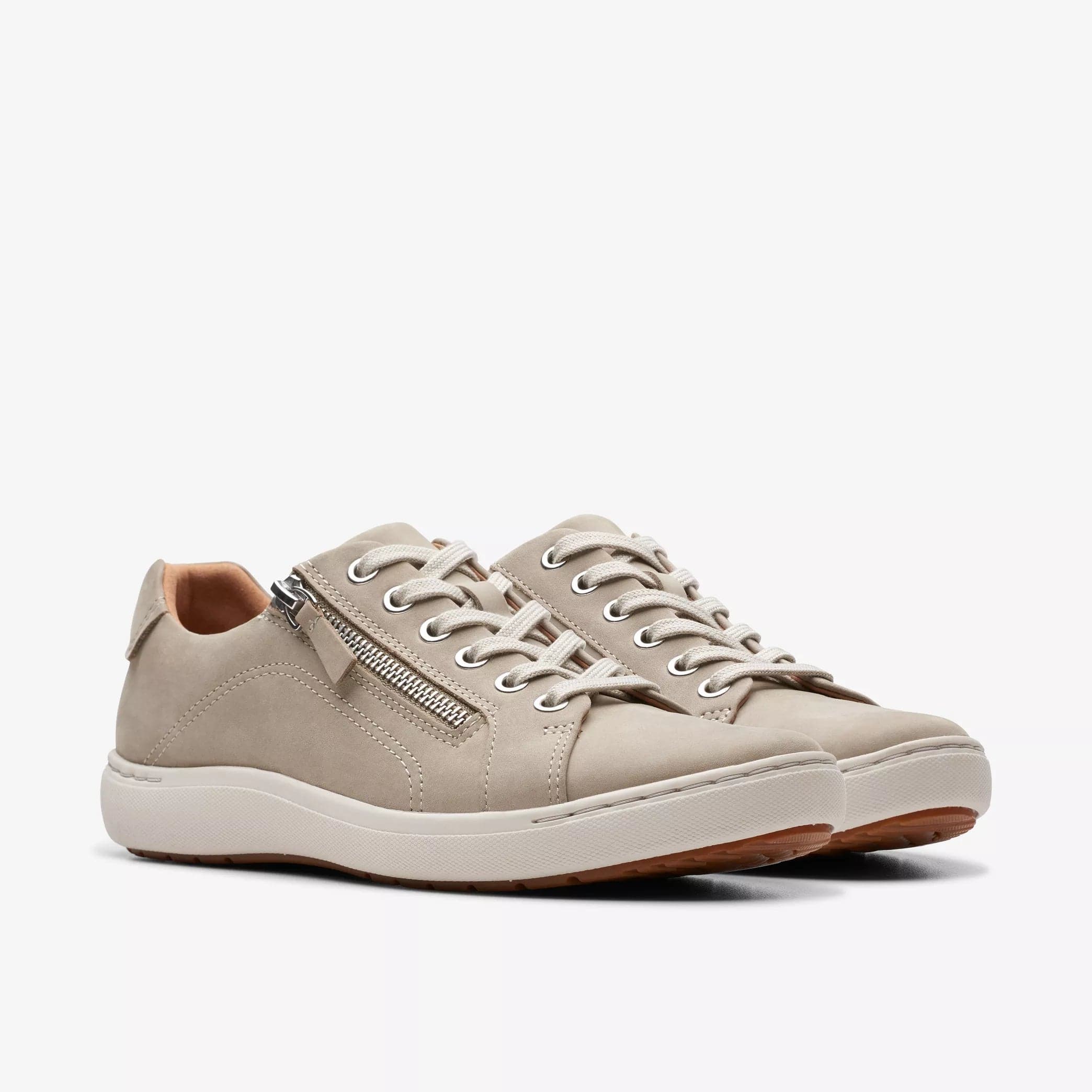 Clarks Women's Nalle Lace Sneakers- Stone Nubuck - Image 4