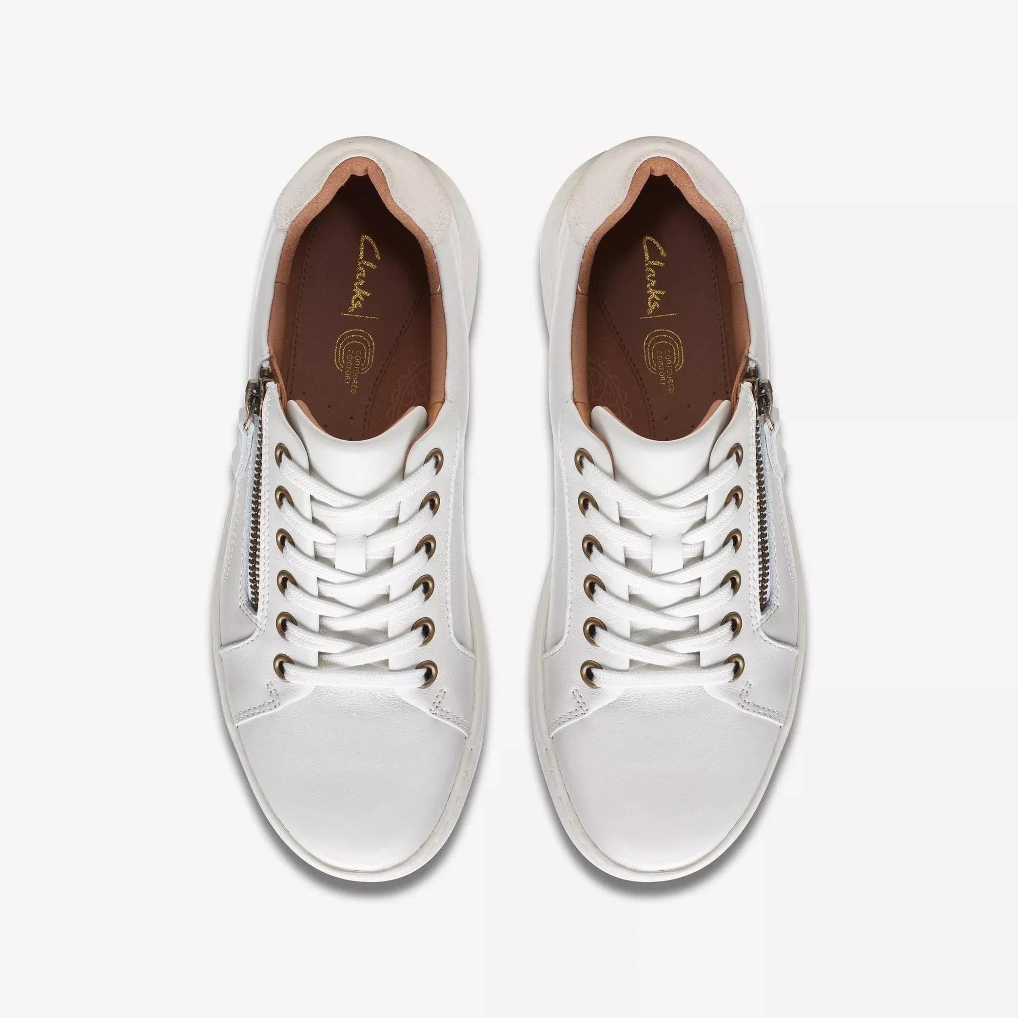 Clarks Women's Nalle Lace Sneakers- White Leather - Image 3