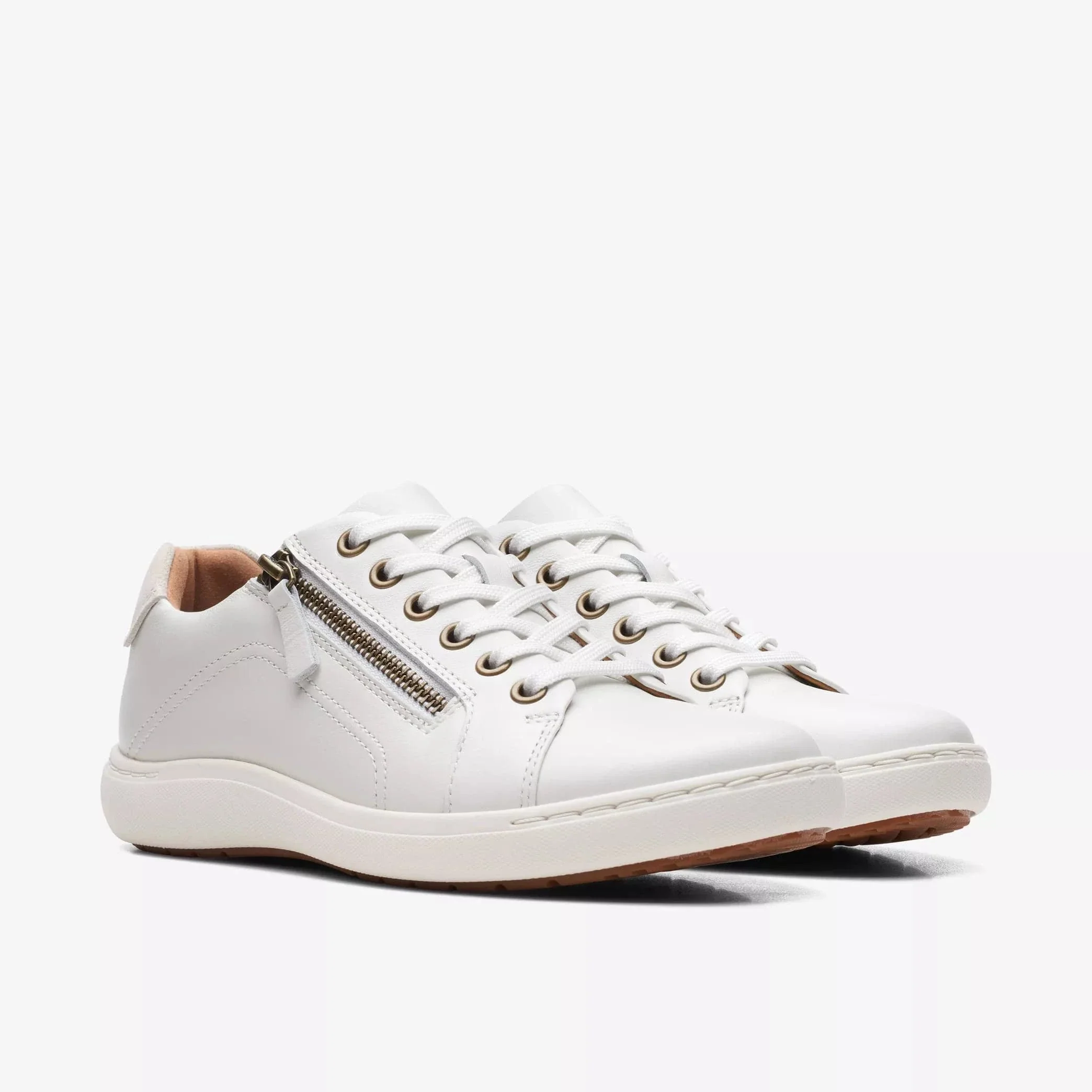 Clarks Women's Nalle Lace Sneakers- White Leather - Image 4