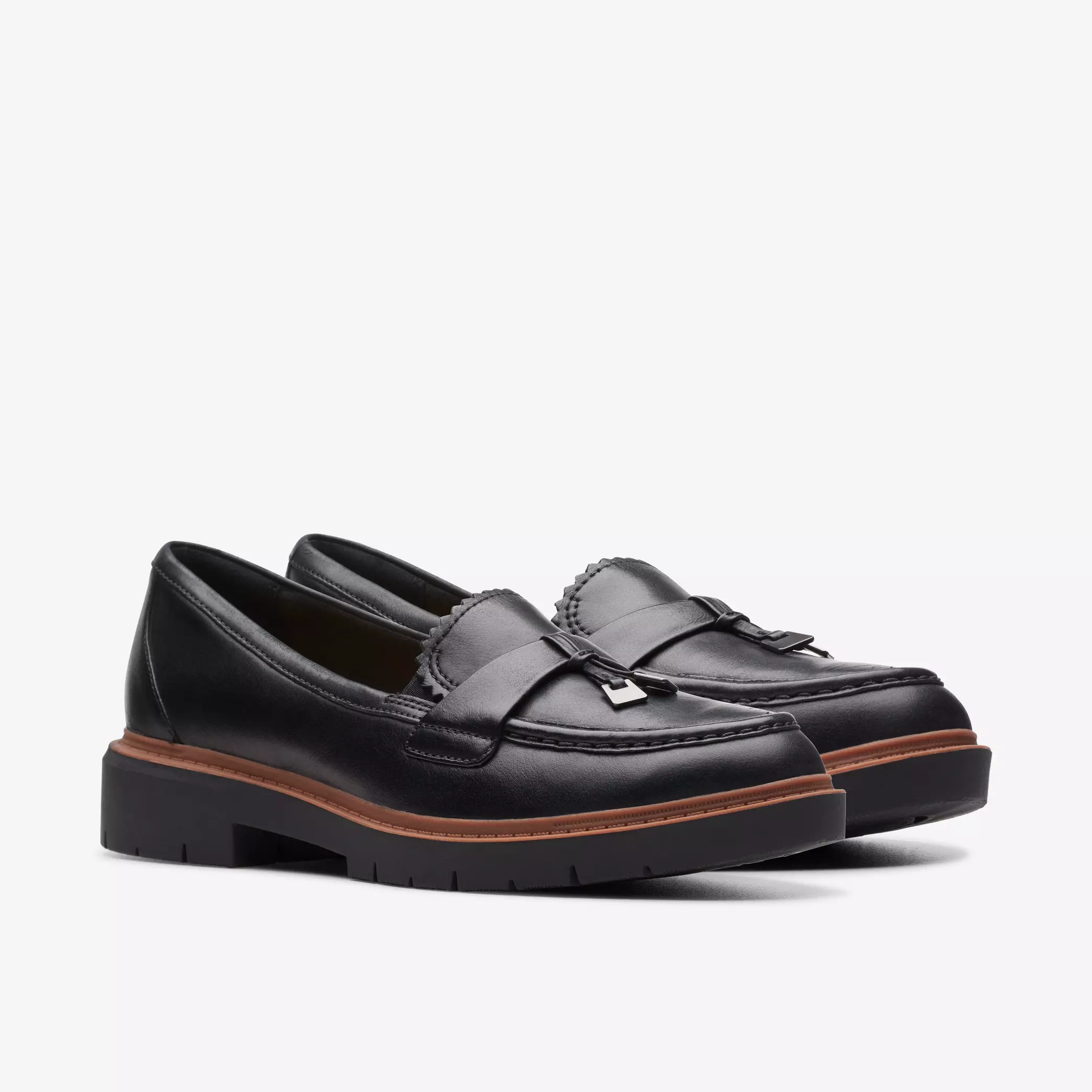 Clarks Women's Westlynn Bella Loafers- Black Leather - Image 3