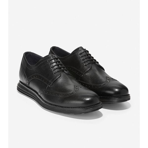 Cole Haan Men's Original Grand Wingtip Oxfords- Black - Image 3
