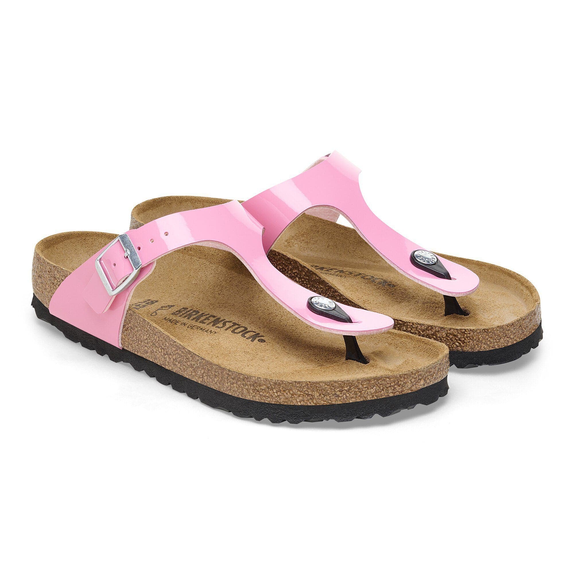 Birkenstock Gizeh Sandals- Patent Candy Pink/ Black - Image 6